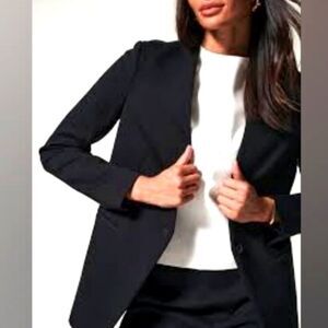 SPANX Ponte Perf Collarless Blazer Single Button Classic Black Oversized L